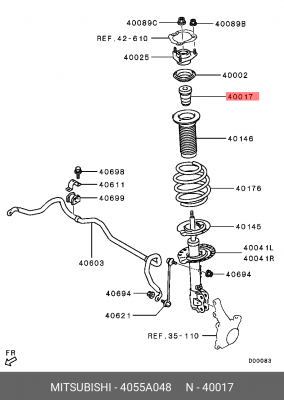 ДЕМПФЕР СТОЙКИ ПЕРЕДНЕЙ ПОДВЕСКИ  4055A048 4055A048 MITSUBISHI