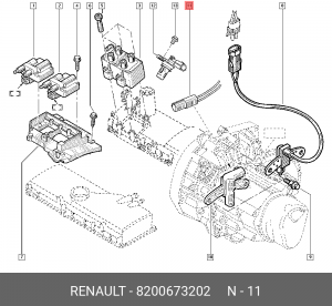 разъем датчика положения коленвала!\ Renault 8200673202 RENAULT