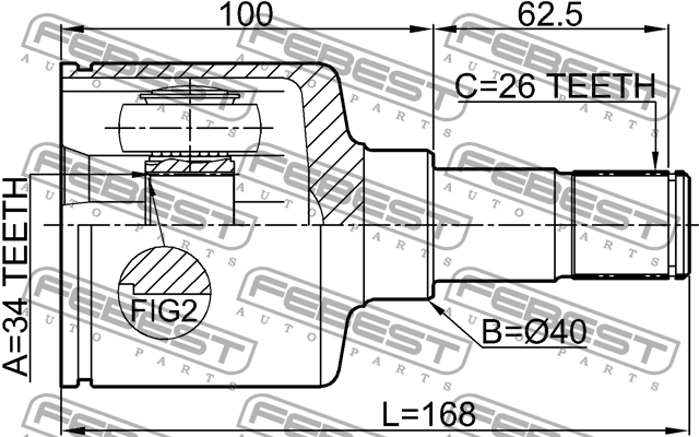 ШРУС внутренний FORD MONDEO III 2111-GE30MTLH 2111-GE30MTLH FEBEST