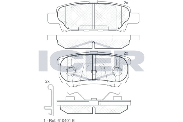 181746 колодки дисковые задние!\Mitsubishi Outlander 2.0MPi/2.4i 03> 181746 ICER
