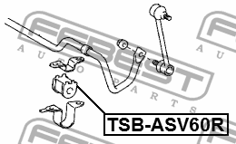 Втулка задн стабилизатора LEXUS ES 2012.06- TSB-ASV60R TSB-ASV60R FEBEST