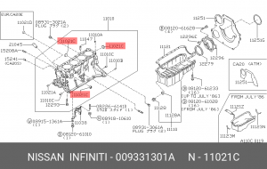 заглушка блока цилиндров!\ Nissan Sunny/Bluebird 00933-1301A NISSAN