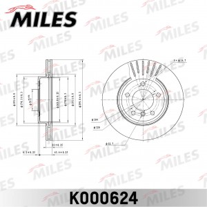 Диск тормозной передний D300мм. BMW 3 E46 318-328 98-/Z4 2.5-3.0 03- (TRW DF4055 K000624 MILES