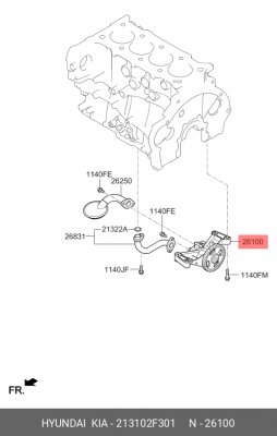 Насос масляный HYUNDAI ix35 (09-) OE 213102F301 HYUNDAI KIA