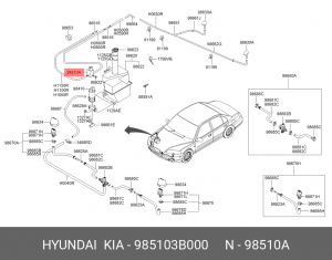 Насос омывателя 985103B000 HYUNDAI KIA