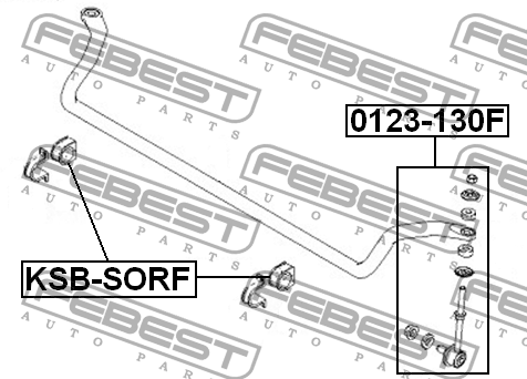 Втулка стабилизатора KIA SORENTO 02 200­2-2006 KSB-SORF KSB-SORF FEBEST