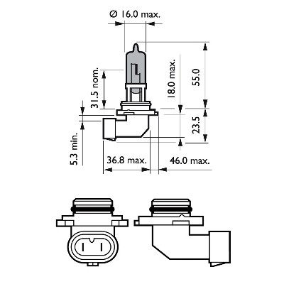 Лампа 12V HB4 51W P22d блистер (1шт.) White Vision Ultra PHILIPS 9006WVUB1 PHILIPS
