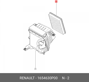 фильтр воздушный!\ Nissan Premiera, Honda Civic 1.4i-1.8 89> 1654630P00 RENAULT