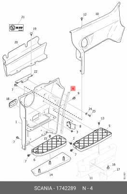 Планка подножки 1742289 SCANIA