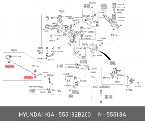 Втулка стабилизатора HYUNDAI ix55 (08-) (3.0),Santa Fe (05-) заднего OE 555132B200 HYUNDAI KIA