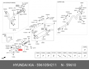 Клапан HYUNDAI HD65,72,78,County обратный пневмосистемы (горный тормоз) OE 596105H211 HYUNDAI KIA
