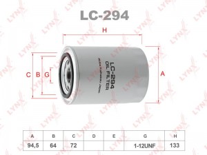 фильтр масляный!\ Nissan Primera/Sunny/Terrano/Patrol 2.0D-4.2TD 88> LC-294 LYNXAUTO