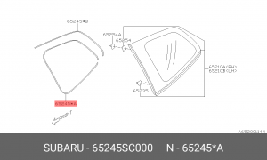 Уплотнитель стекла боковины 65245SC000 SUBARU