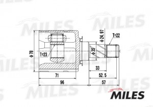 ШРУС внутренний OPEL CORSA/MERIVA 1.3-1.8 00- (GSP 644009) GA10023 GA10023 MILES