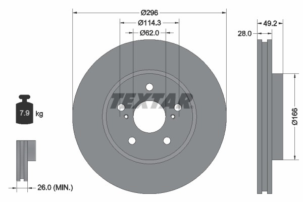 92135800 диск тормозной передний!\ Toyota Camry 2.4/3.0 V6 01> 92135800 TEXTAR