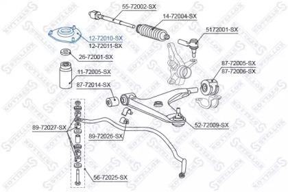 опора амортизатора переднего!\ Mitsubishi Colt/Lancer 1.3-2.0 97-99 12-72010-SX STELLOX