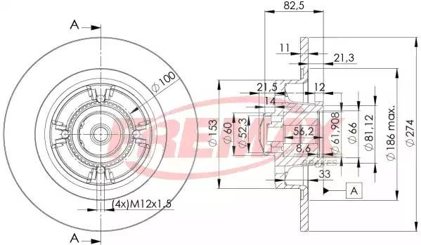 диск тормозной передний!\ Volvo S60/S80/V60/V70/XC70 1.6-4.4/1.6-2.4D 06> BD1181 FREMAX