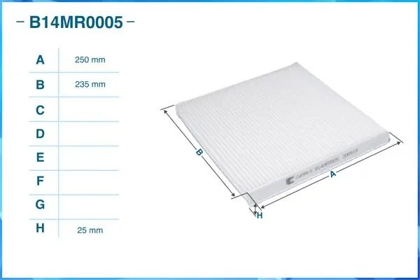 Фильтр салонный пылевой B14MR0005 B14MR0005 CWORKS