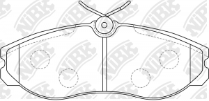 Колодки тормозные NISSAN Serena (92-00),Terrano (93-02) передние (4шт.) NIBK PN2213 NIBK