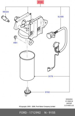 фильтр топливный, в сборе!\ Ford Transit 06> 1712992 FORD