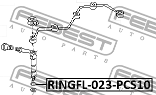 Кольцо уплотнительное форсунки впрыска топлива (10 шт. в упаковке) RINGFL-023-PCS10 FEBEST