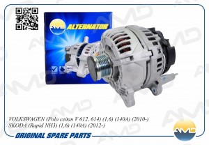Генератор VOLKSWAGEN Polo седан V 612, 614, 1,6, 140A, 2010-, SKODA Rapid NH3, 1 AMD.EL563 AMD