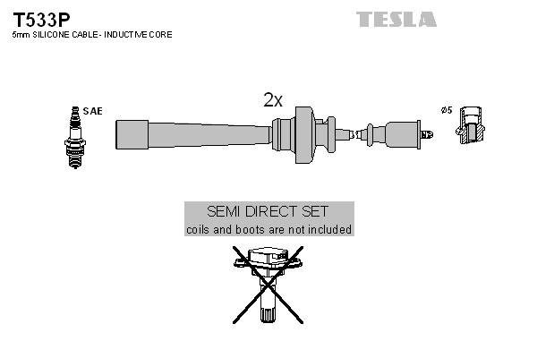 к-кт проводов высоковольтных!\ Mitsubishi Outlander/Lancer 1.8-2.4 03> T533P TESLA