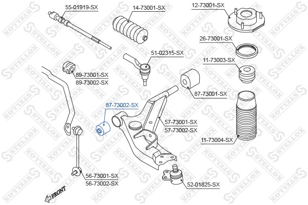 сайлентблок рычага пер.!\ Daewoo Leganza 97> 87-73002-SX STELLOX
