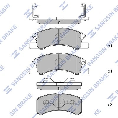 Колодки передние MITSUBISHI MIRAGE/SPACE STAR 2012- SP1593 SP1593 SANGSIN