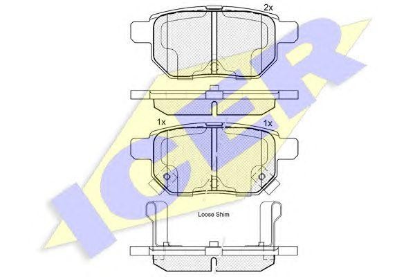 181899 колодки дисковые задние!\ Toyota Auris 1.4VVT-i -2.2D 07>/Yaris 1.0VVT-i  181899 ICER