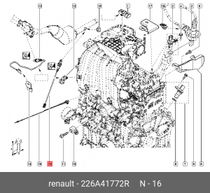 Датчик кислорода верхний 226A41772R 226A41772R RENAULT