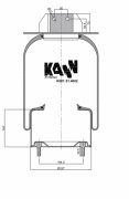 Пневмоподушка KANN KAMAZ-5490 с металлическим стаканом (2шп-штуцер M16x1.5 низ 2 K001014002C KANN
