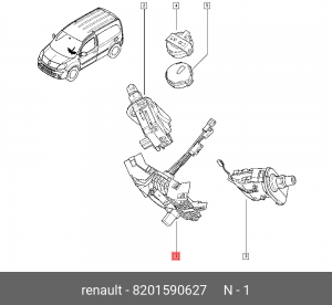 блок подрулевых переключателей!\ Renault 8201590627 RENAULT