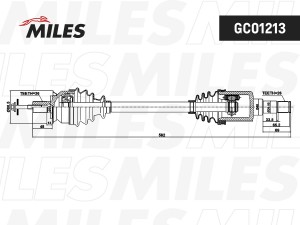 Привод в сборе Ford Focus II (04-12), C-Max (03-10)/ VOLVO C30, S40 II, V50 (06- GC01213 MILES