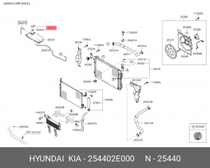 Крышка бачка расширительного 254402E000 HYUNDAI KIA