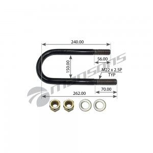 Стремянка рессоры M22*2.5-B10-128/265/240 HT75/65 BPW 300.406 MANSONS