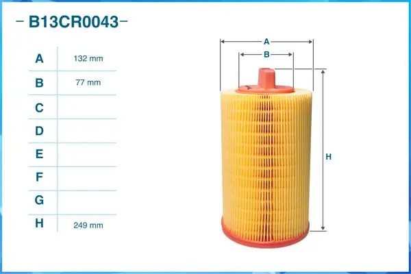 Фильтр воздушный B13CR0043 B13CR0043 CWORKS