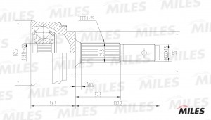 ШРУС наружный NISSAN ALMERA 1.4 95-00 (GKN 301989) GA20282 GA20282 MILES