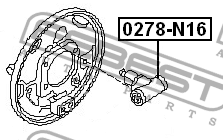 Цилиндр тормозной рабочий 0278-N16 0278-N16 FEBEST