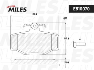 Колодки тормозные задние (Смесь CERAMIC серия PRO) NISSAN ALMERA 00/PRIMERA 9002 E510070 MILES
