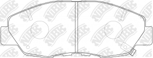 Колодки тормозные HONDA Accord (92-02),CR-V (95-01) передние (4шт.) NIBK PN8484 NIBK