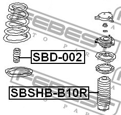 отбойник амортизатора заднего!\ Subaru Forester 96-02 SBD-002 FEBEST