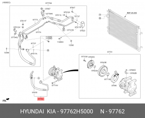 Трубка кондиционера HYUNDAI Solaris (17-) KIA Rio (17-) OE 97762H5000 HYUNDAI KIA
