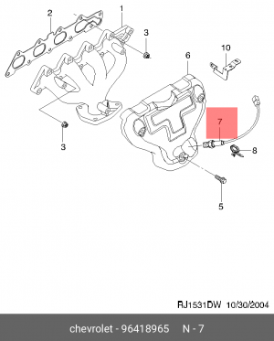 Датчик кислорода DAEWOO Nexia CHEVROLET Lacetti OE 96418965 GENERAL MOTORS