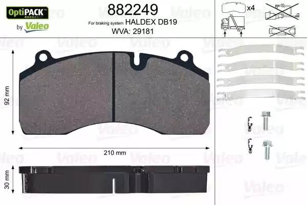 Колодки тормозные 29181 (HALDEX DB19) 882249 VALEO PHC