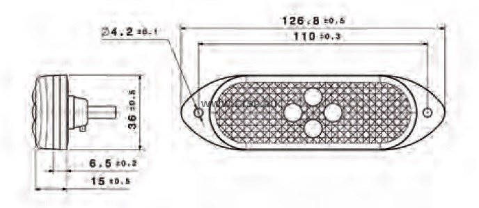 Фонарь габаритный Белый. LED Кабель 500mm 104130 VIGNAL SYSTEMS