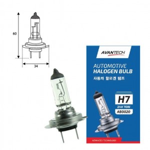 Лампа головного света Avantech H7 24V 70W AB0020 AVANTECH