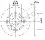 ДИСК ТОРМОЗНОЙ ВЕНТИЛИРУЕМЫЙ BD0117 BD0117 BAPCO