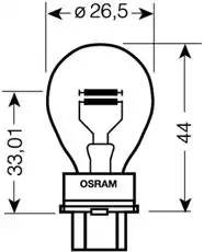 Лампа 12V PY27/7W W2.5x16q желтая OSRAM 3757AK OSRAM