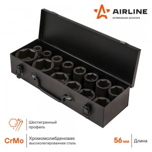 Набор головок ударных (14 предметов) "AIRLINE" (3/4", 17-50 мм) ATAS044 AIRLINE